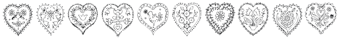 KR All Heart Font Preview