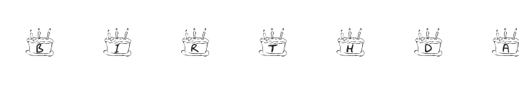 KR Birthday Cake Font Preview