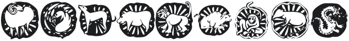 KR Chinese Zodiac Font Preview