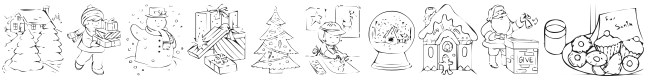 KR Color Me Christmas 2002 Font Preview