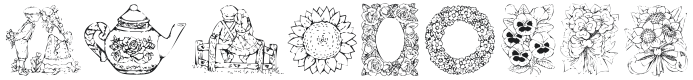 KR Country Flowers Font Preview