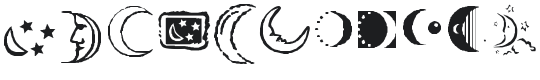 KR Crescent Moons Font Preview