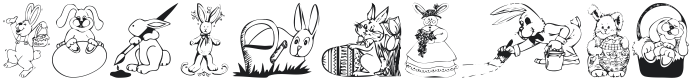 KR Easter Bunnies Font Preview