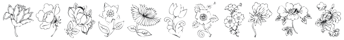 KR Floral Color Me 2 Font Preview