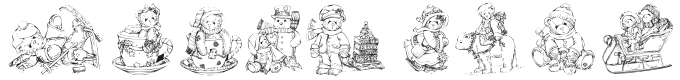KR Holiday Teddies Three Font Preview