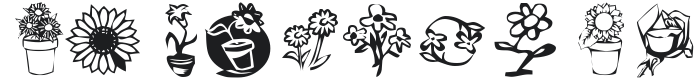 KR Kat's Flowers 3 Font Preview