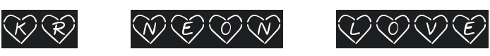 KR Neon Love Font Preview