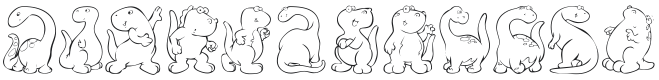 KR Nicky's Dinos Font Preview