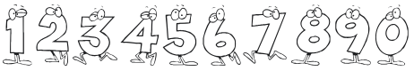 KR Toon Numbers Font Preview