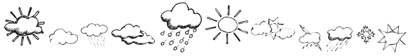 KR Weather Dings Font Preview