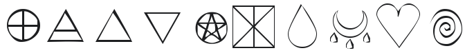 KR Wiccan Symbols Font Preview