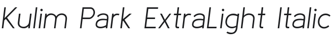 Kulim Park ExtraLight Italic Font Preview