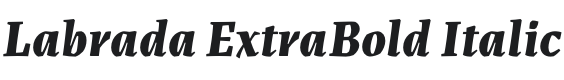 Labrada ExtraBold Italic Font Preview