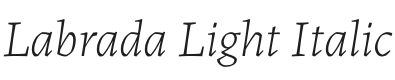 Labrada Light Italic Font Preview