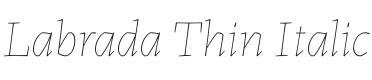 Labrada Thin Italic Font Preview