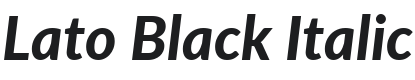 Lato Black Italic Font Preview