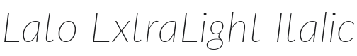 Lato ExtraLight Italic Font Preview