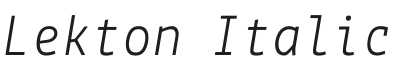Lekton-Italic Font Preview