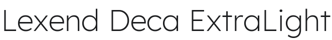 Lexend Deca ExtraLight Font Preview
