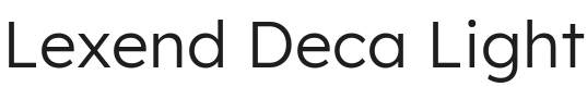 Lexend Deca Light Font Preview