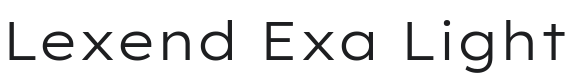 Lexend Exa Light Font Preview