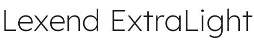 Lexend ExtraLight Font Preview