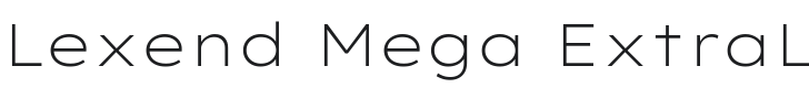 Lexend Mega ExtraLight Font Preview