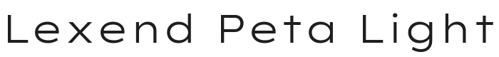 Lexend Peta Light Font Preview