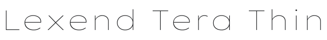 Lexend Tera Thin Font Preview