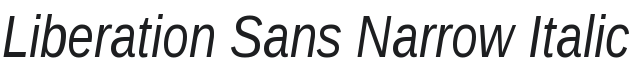 Liberation Sans Narrow Italic Font Preview