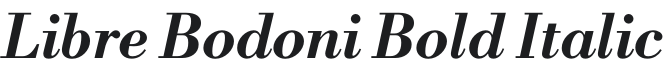 Libre Bodoni Bold Italic Font Preview