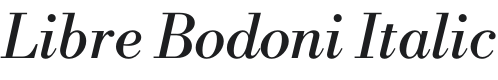 Libre Bodoni Italic Font Preview