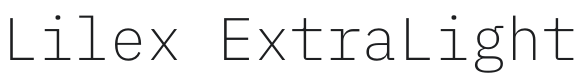 Lilex ExtraLight Font Preview