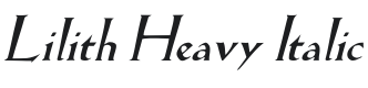 Lilith Heavy Italic Font Preview