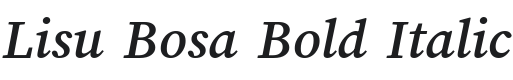 Lisu Bosa Bold Italic Font Preview