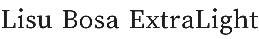 Lisu Bosa ExtraLight Font Preview