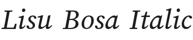 Lisu Bosa Italic Font Preview