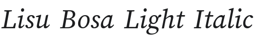 Lisu Bosa Light Italic Font Preview