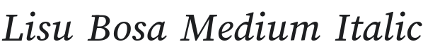 Lisu Bosa Medium Italic Font Preview