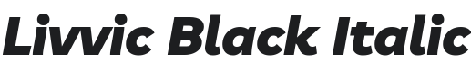Livvic Black Italic Font Preview