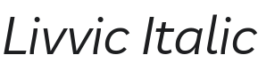 Livvic Italic Font Preview