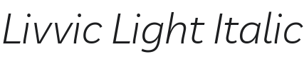 Livvic Light Italic Font Preview