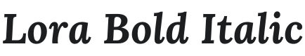 Lora Bold Italic Font Preview