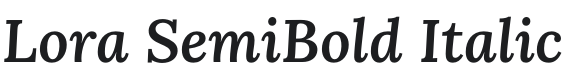 Lora SemiBold Italic Font Preview