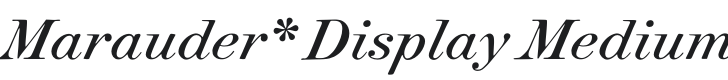 Marauder* Display Medium Italic Font Preview
