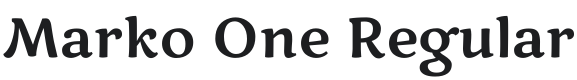 Marko One Font Preview