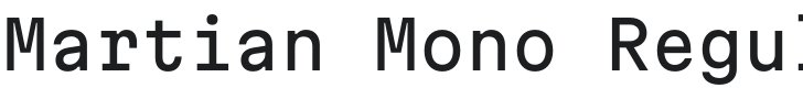 Martian Mono Font Preview