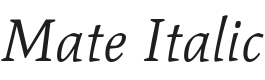 Mate Italic Font Preview