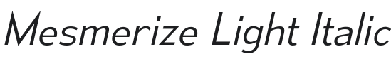 Mesmerize Lt-Italic Font Preview