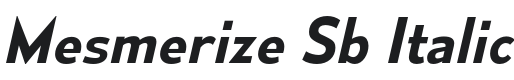 Mesmerize Sb-Italic Font Preview